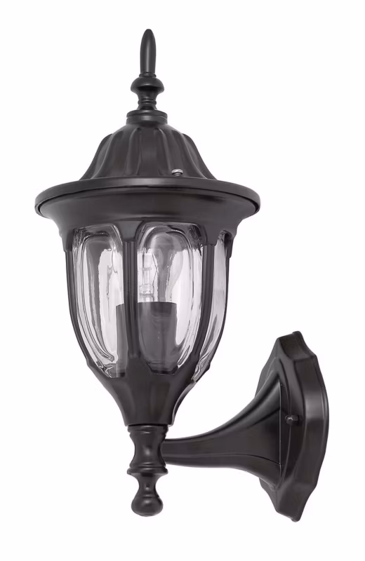 Kinkiet ścienny zewnętrzny Rabalux Milano czarno-przezroczysty 1 x E27 x 60W IP43 wym: 37 x 16,5 x 20,5 cm – 1 szt.
