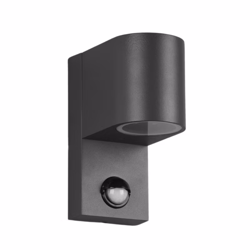 Kinkiet zewnętrzny z czujnikiem Trio Roya antracyt minimalistyczny 1 x GU10 x 35W IP44 wym: 15 x 7 x 11,6 cm – 1 szt.