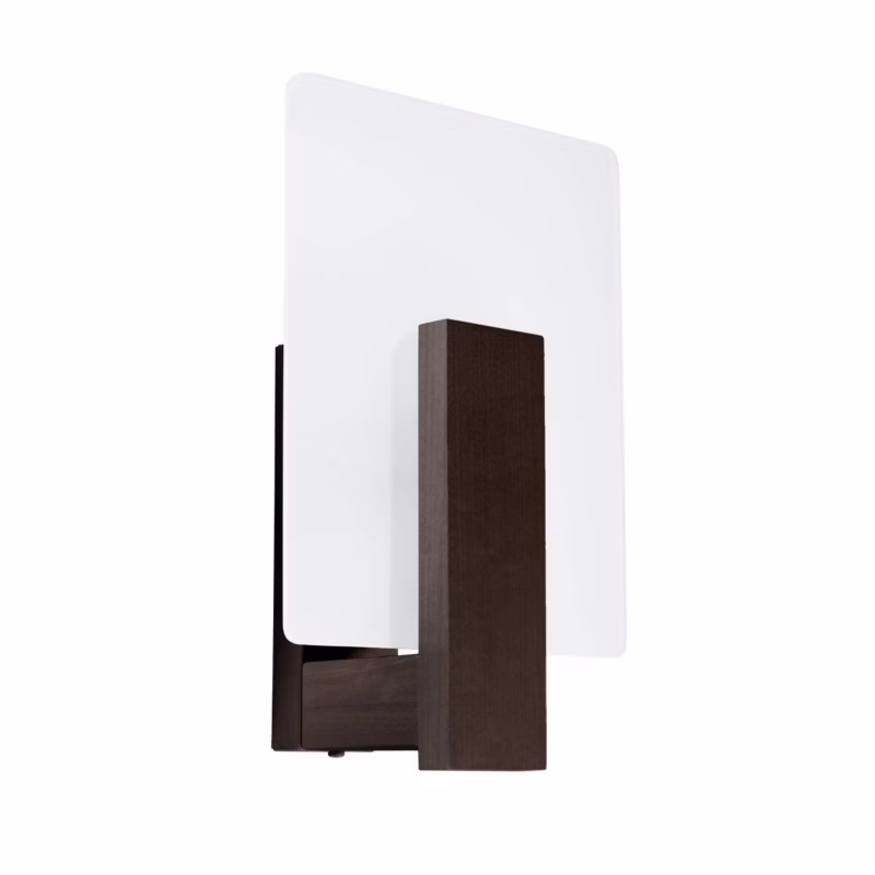 Kinkiet ścienny Sollux Lighting Lappo wenge styl nowoczesny 1 x E14 x IP20 wym: 9,5 x 12 x 16 cm – 1 szt.