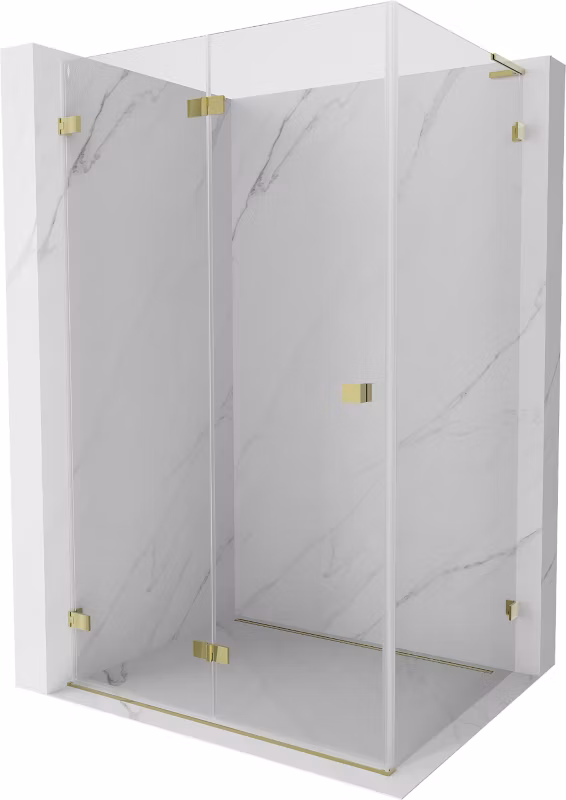 Kabina prysznicowa składana Mexen Lunar-F L transparent złota 85×80 cm 1 szt.