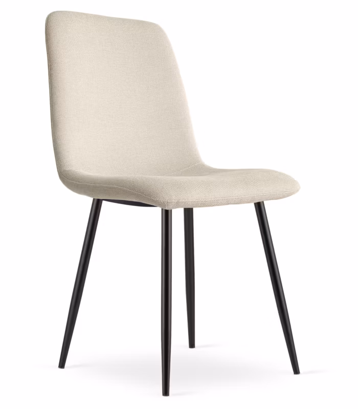 Krzesło EDANTI, nowoczesny design beż, nogi kolor czarny 3 szt.