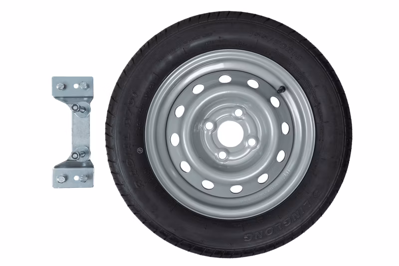 Koło zapasowe do przyczepki ze wspornikiem Unitrailer opona 155/70 R13 75N felga 4Jx13″H2 4×100 ET:30 1 szt.