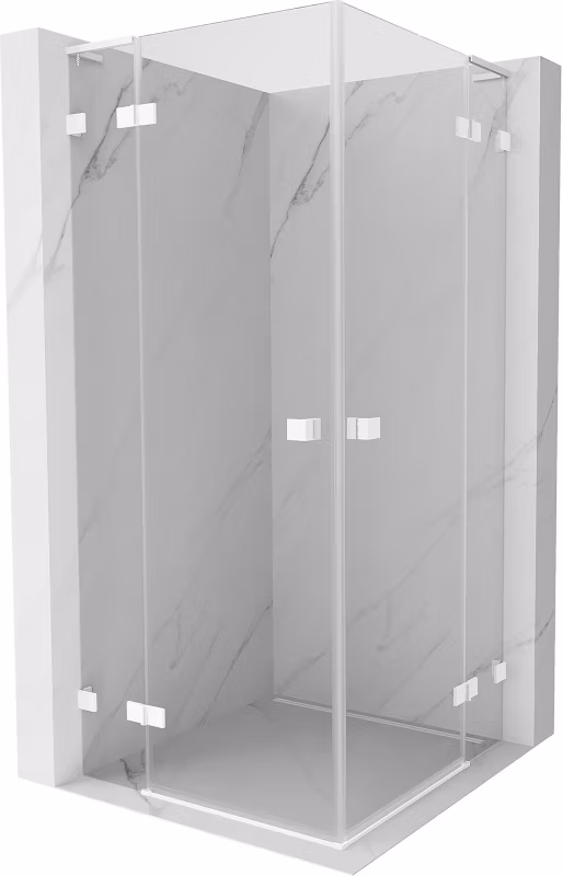 Kabina prysznicowa Mexen Lunar L Duo uchylna 75 x 75 cm transparent biała 1 szt.