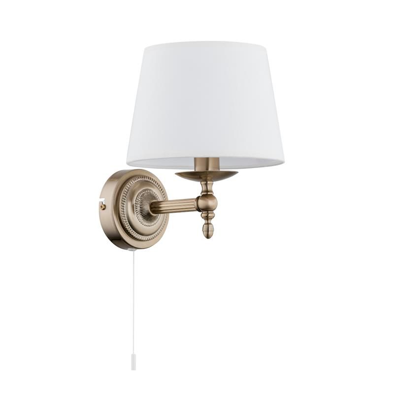 Kinkiet ścienny Alfa Roksana mosiądz-złoty-biały 1 x E14 x 40W IP20 wym: 24 x 24 x 24 cm – 1 szt.