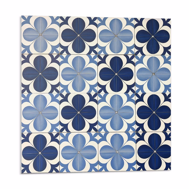 Kafelki samoprzylepne Wallfluent 50×50 cm Wzór kwiatów w geometrycznym stylu 4 szt.