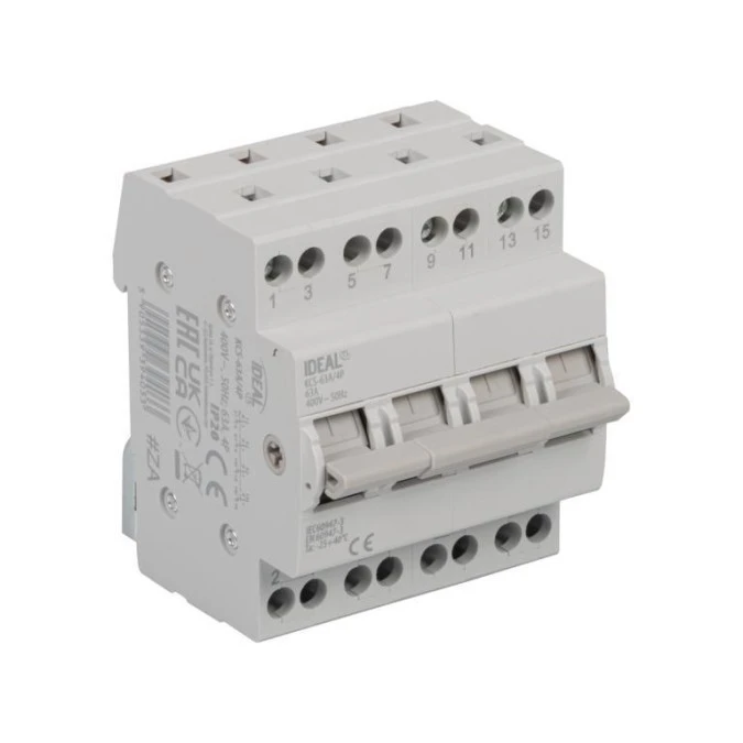 Przełącznik instalacyjny I‑0‑II KCS‑63A/4P 230/400V AC 50Hz 4P IP20 39403