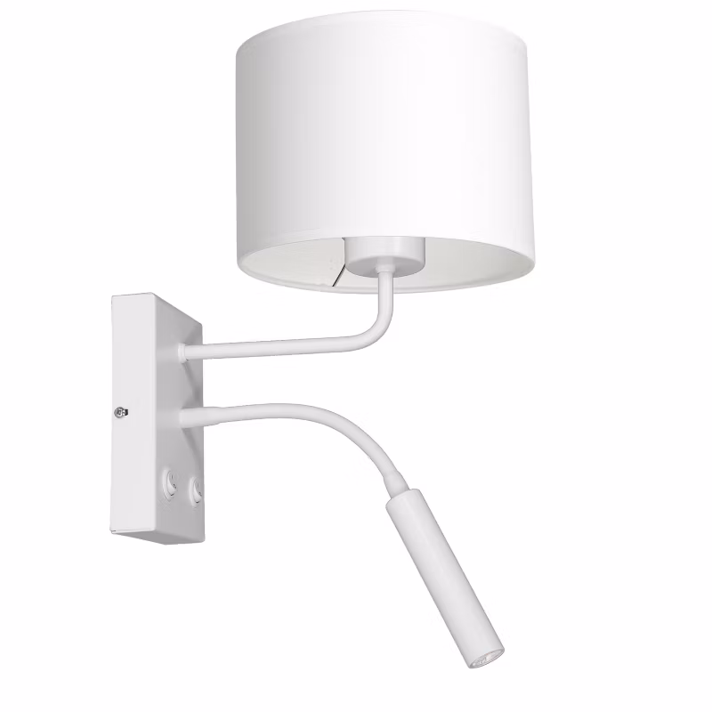 Kinkiet ścienny Luminex Arden biały mat do czytania z włącznikiem 1 x E27+G9 x 15W IP20 wym: 38 x 18 x 26 cm – 1 szt.