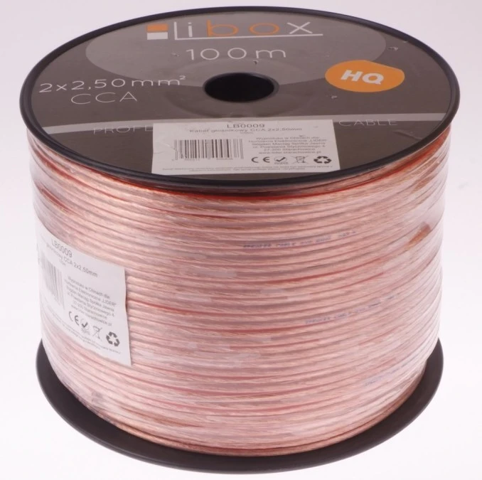 Przewód głośnikowy CCA 2×2,50 ECa LB0009 LIBOX /100m/