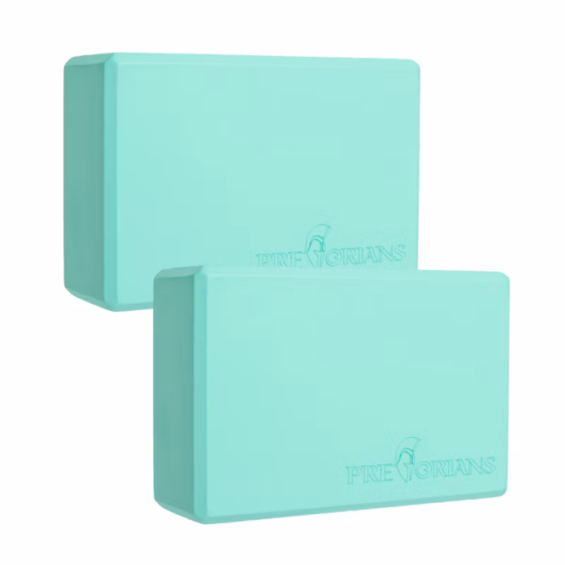 Kostki piankowe do jogi Pretorians bloczki do ćwiczeń i rozciągania turkusowe 2 szt.