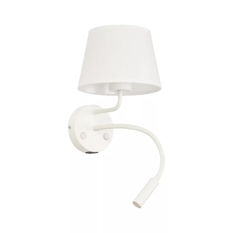 Kinkiet TK Lighting Maja biały 2 źródła E27 + G9 do czytania nad łóżko ładowarka USB -1szt.