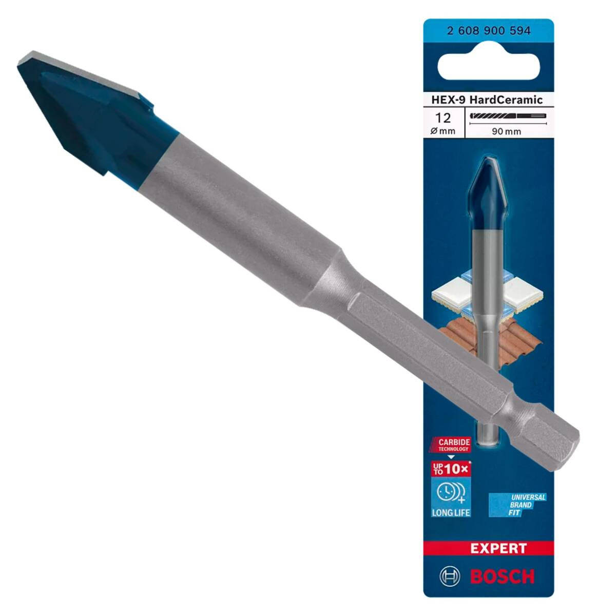 Wiertło Bosch EXPERT HEX-9 HardCeramic 12 x 90 mm 2608900594