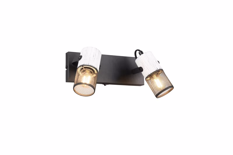 Kinkiet z włącznikiem Trio TOSH czarno-biały 2xE14x15W IP20 wym:19,5x26x9cm – 1 szt.