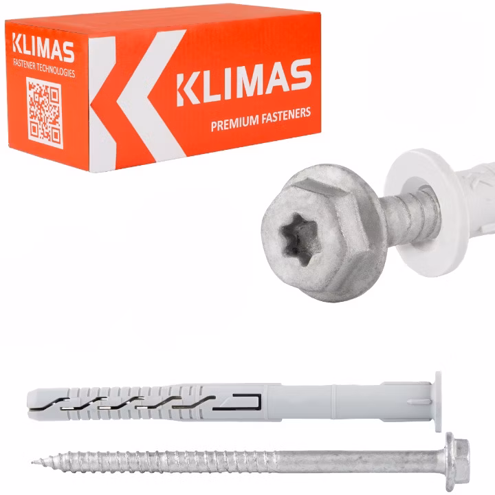 Kołki rozporowe ramowe Klimas KPR-FAST 10×120 mm z kołnierzem 50szt