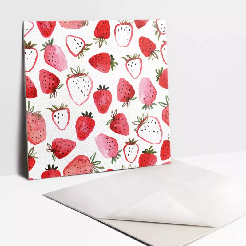 Kafelki samoprzylepne Tulup 30×30 cm Czerwone truskawki 9 szt.