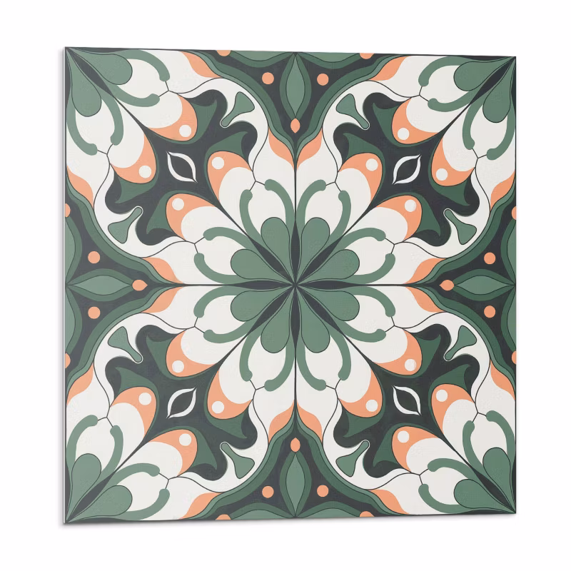 Kafelki samoprzylepne Wallfluent 50×50 cm Nowoczesny design roślinny 4 szt.