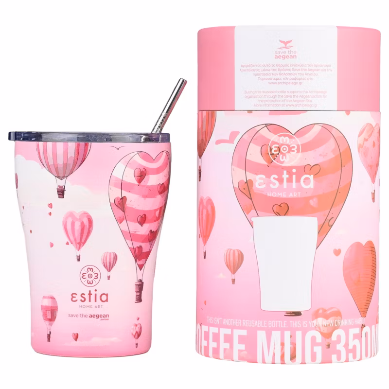 Kubek Termiczny Ze Słomką Love Ascend Estia Stal Nierdzewna Różowy 350 Ml 1 Szt.
