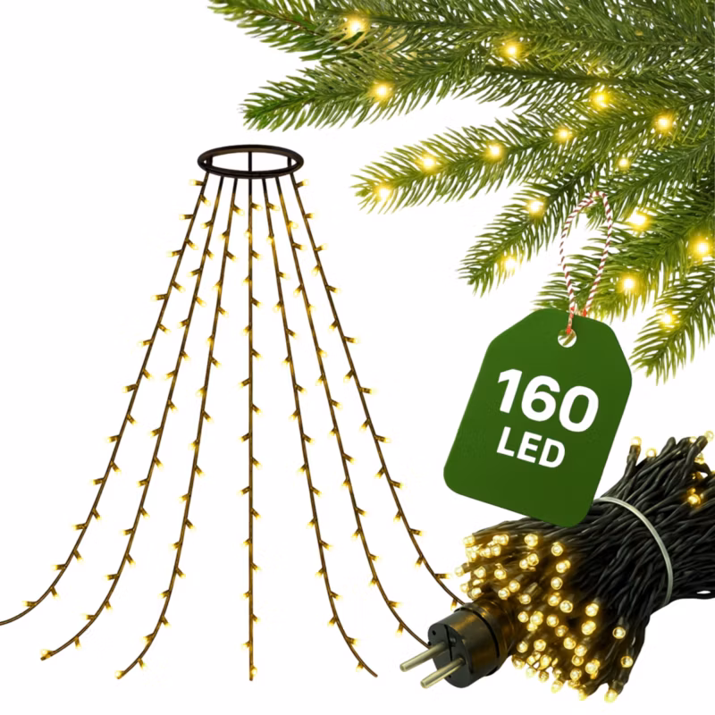 Kurtyna Świetlna Kamai Lampki Na Choinkę 160 lampek LED 8 Pasm – 1szt.