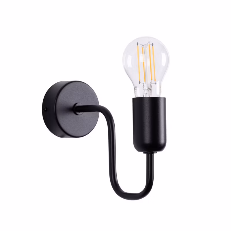 Kinkiet ścienny Sollux Lighting Vector czarny 1 x E27 x IP20 wym: 20 x 8,5 x 15,5 cm – 1 szt.