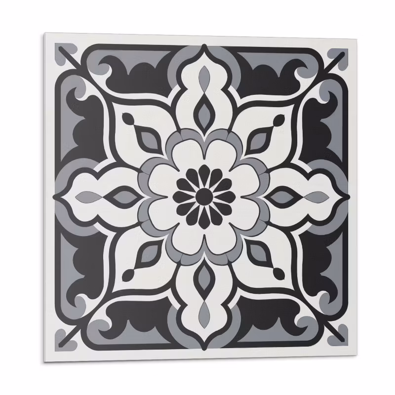Kafelki samoprzylepne Wallfluent 50×50 cm Motyw kwiatów z dekoracyjnymi detalami 4 szt.