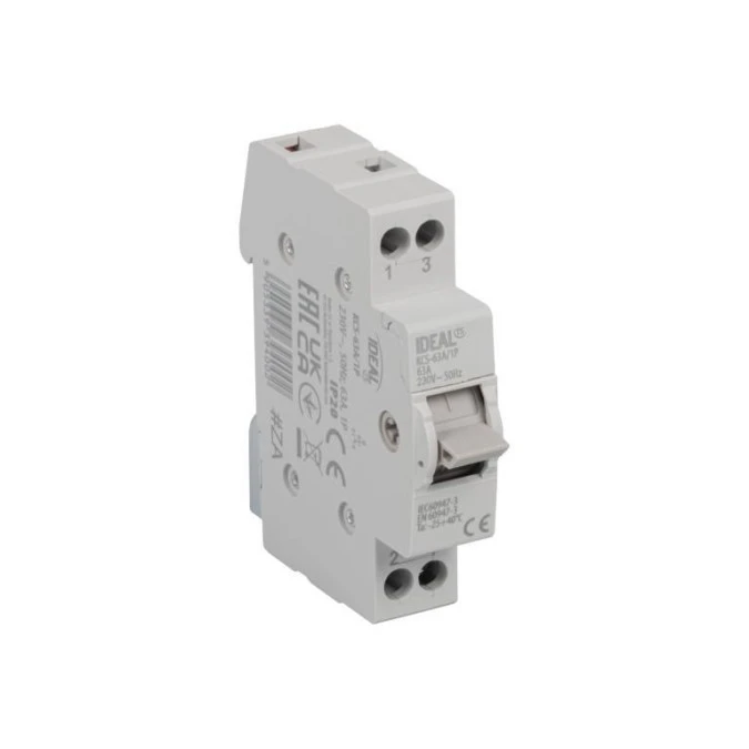 Przełącznik instalacyjny I‑0‑II KCS‑63A/1P 63A 230/400V AC 50Hz 1P IP20 39400