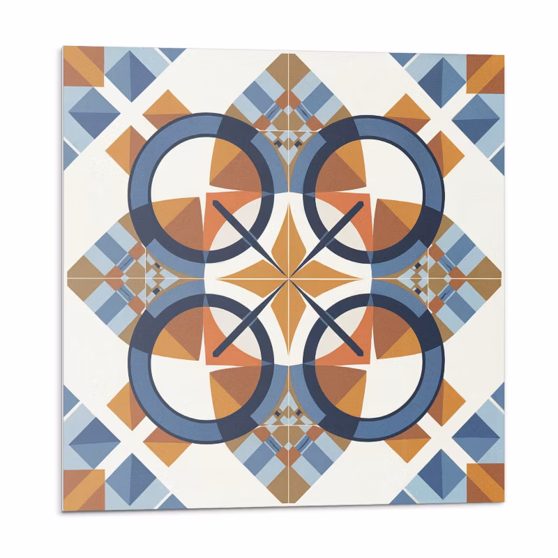 Kafelki samoprzylepne Wallfluent 50×50 cm Okręgowe motywy w geometrycznym stylu 4 szt.