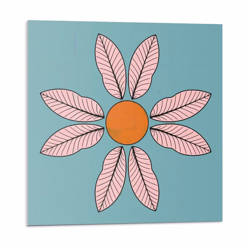 Kafelki samoprzylepne Wallfluent 30×30 cm Roślinne motywy z liśćmi i promieniami 9 szt.