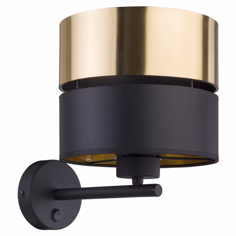 Kinkiet ścienny TK-Lighting Hilton czarny-mosiądz-złoty 1 x E27 x IP20 wym: 28 x 20 x 28 cm – 1 szt.