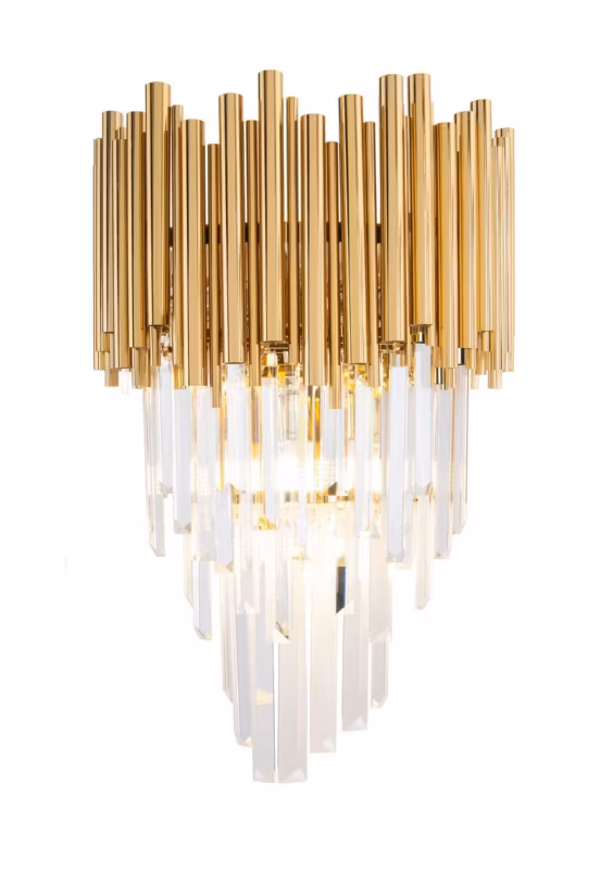 Kinkiet ścienny Maxlight Vogue złoty szkło kryształowe 4 x G9 x IP20 wym: 54 x 30 x 19 cm – 1 szt.