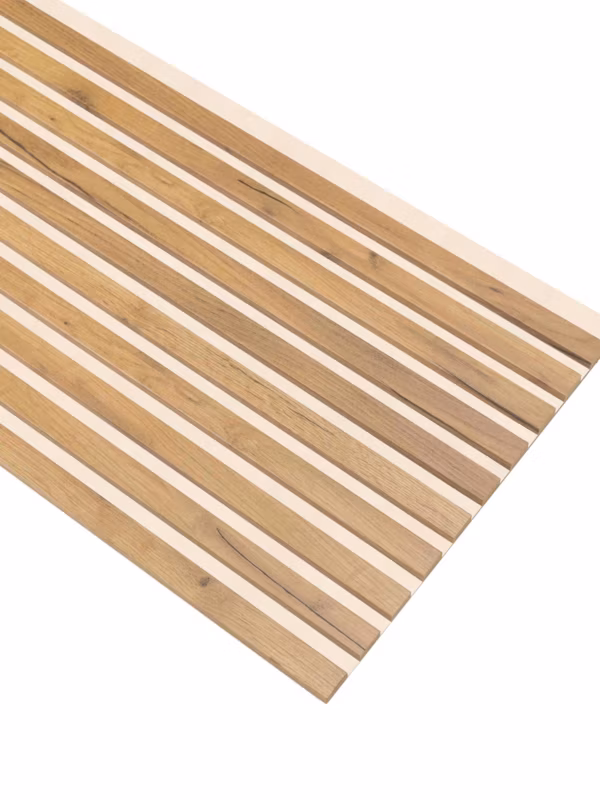 Lamele Ścienne na Beżowym Filcu SunWood 275x46cm Panel Dekoracyjny Dąb Craft Złoty 1 szt.