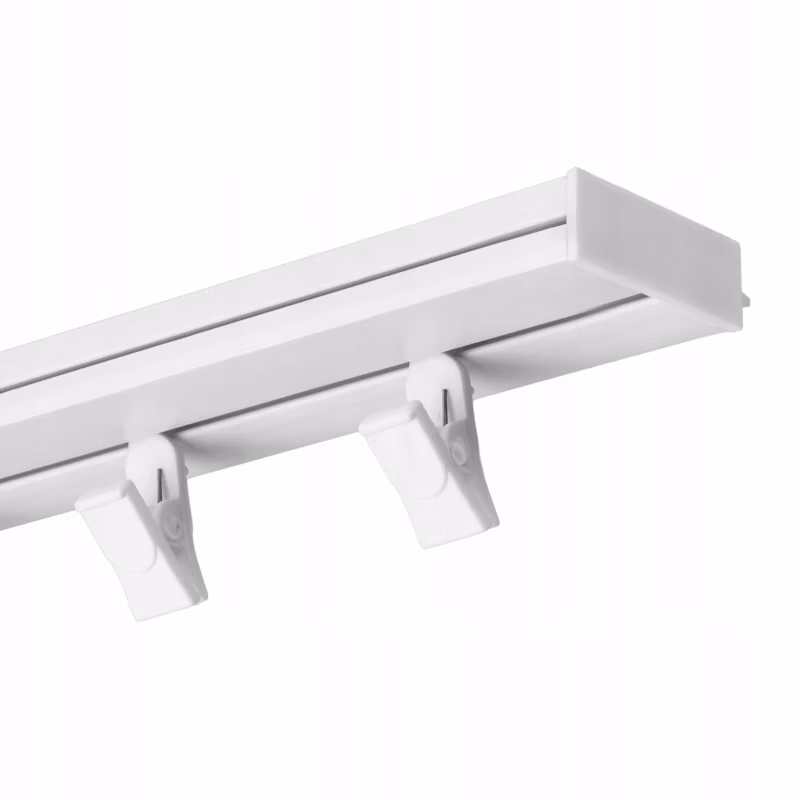 Karnisz sufitowy Naokienko pojedynczy pcv 710cm, biała szyna jednotorowa sufitowa 1 kpl.