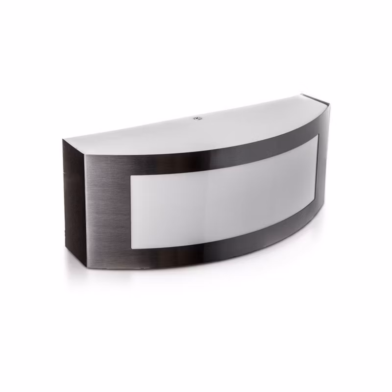 Kinkiet ścienny zewnętrzny V-TAC stal szlifowana 1 x E27 x IP44 wym: 9 x 25 x 10 cm – 1 szt.