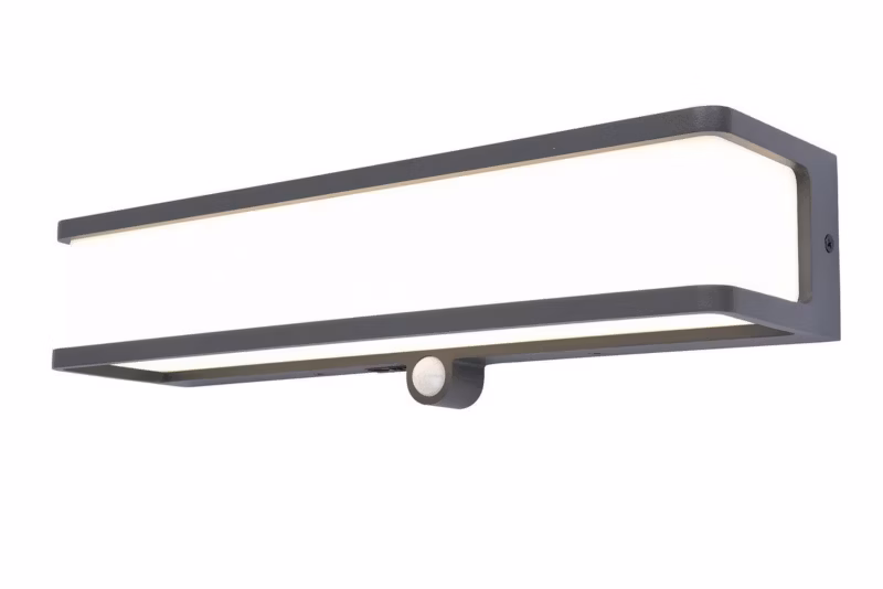 Kinkiet zewnętrzny z czujnikiem Lutec Doblo szaro-biały LED 16.5W 4000K 1800lm IP54 wym: 9 x 35 x 9,1 cm aluminium – 1 szt.