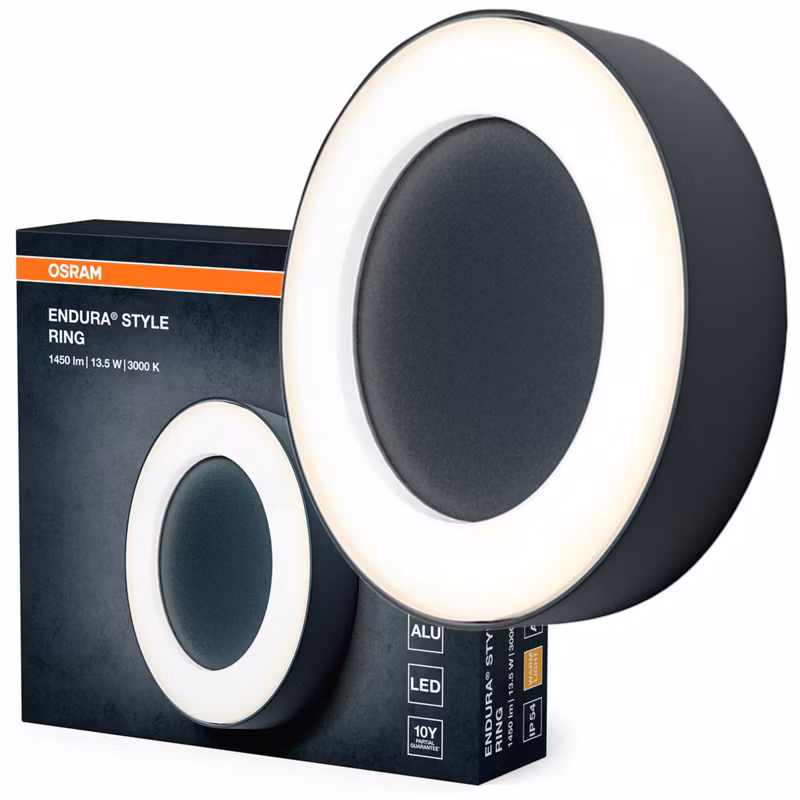 Kinkiet Ogrodowy Endura Osram Lampa Elewacyjna Zewnętrzna LED 13.5W 480lm 3000K Szary IP54 1 szt.