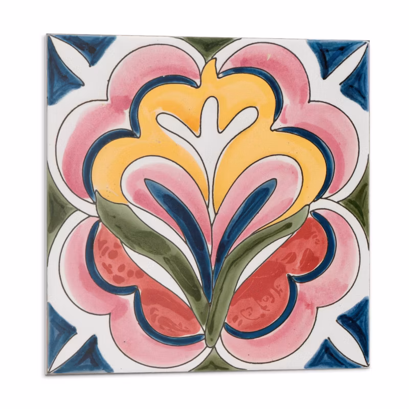 Kafelki samoprzylepne Wallfluent 20×20 cm Wzór kwiatów na płytce 20 szt.