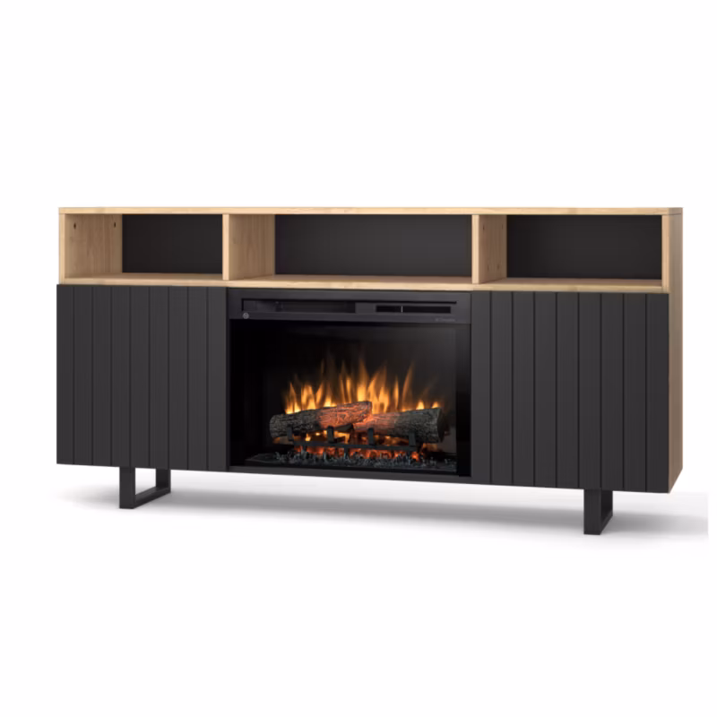 Kominek elektryczny Warmtec Trivel 1400W 26″ XHD Jasny Dąb, Czarny Mat 1 szt.