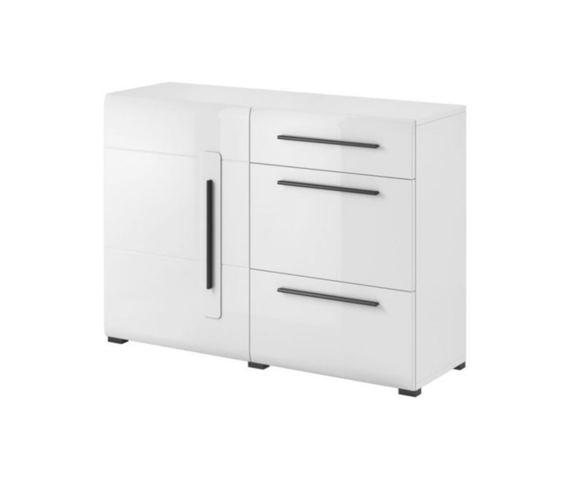 Komoda HELVETIA TULSA 1D3S 120 biała połysk 1 szt.