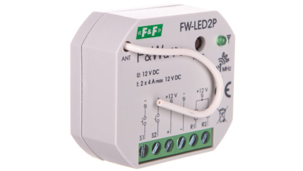 Radiowy dwukanałowy sterownik LED 12V – montaż p/t 10-16V DC FiWave FW-LED2P