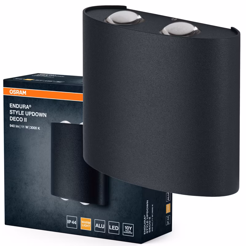 Kinkiet Ogrodowy Endura Osram Lampa Elewacyjna Zewnętrzna LED 10.5W 550lm 3000K Szary IP44 1 szt.