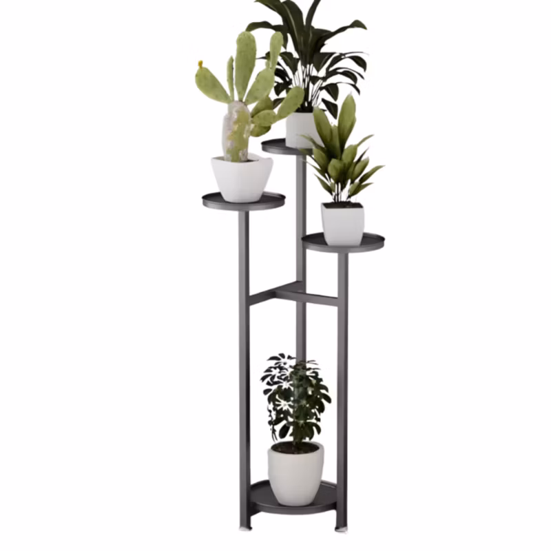 Kwietnik Artdesign stojący metalowy stojak na rośliny czarny 4 poziomowy 80,5 cm 1 szt.