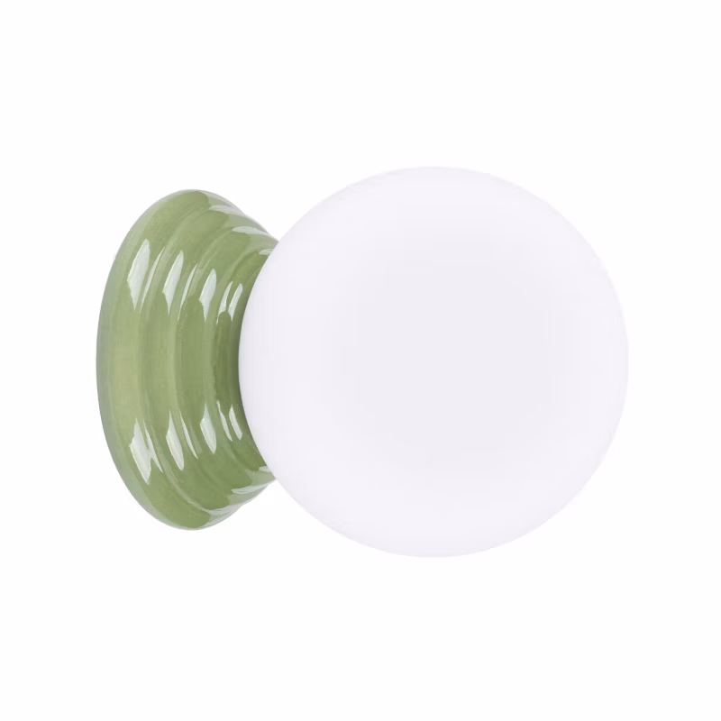Kinkiet ścienny ceramiczny szkliwiony Sollux Lighting ZORI zielony oliwkowy 1xG9x15W IP44 – 1 szt.
