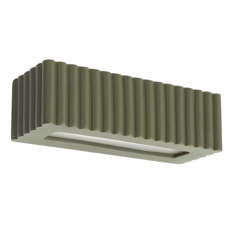 Kinkiet ścienny ryflowany Sollux Lighting RIGATA zielony oliwkowy 1xE27x20W IP20 – 1 szt.