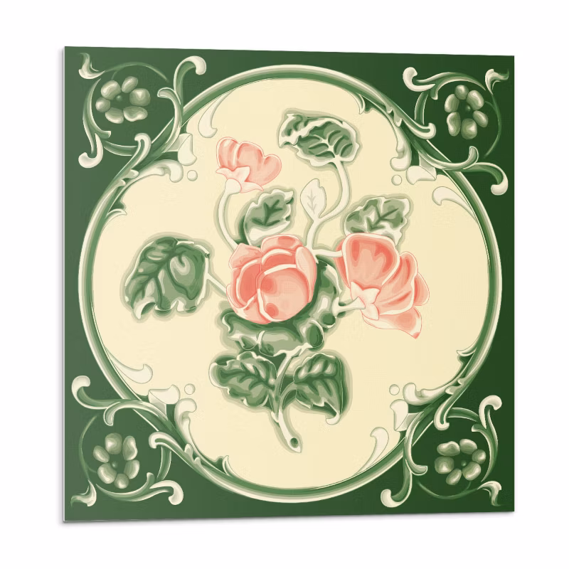 Kafelki samoprzylepne Wallfluent 50×50 cm Roślinny wzór z delikatnymi liśćmi 4 szt. 4070095578544