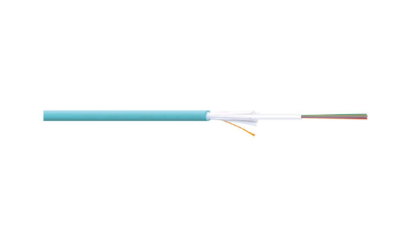 Kabel światłowodowy uniwersalny DIGITUS 12 wł. OM3 50/125, Dca, LSOH, 1500N, turkusowy, A/I-DQ(ZN)BH