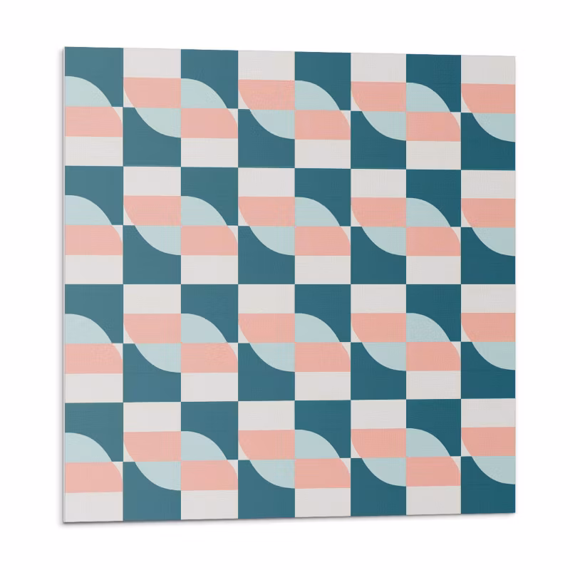 Kafelki samoprzylepne Wallfluent 50×50 cm Wzór kratki w stylu geometrycznym 4 szt.