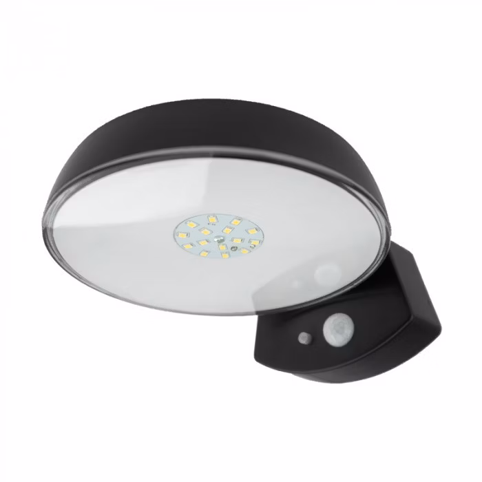 Kinkiet solarny z czujnikiem Ecolight Kinkiet Solarny czarny LED 4000K 180lm IP65 wym: 6,4 x 14,5 x 17,5 cm – 1 szt.