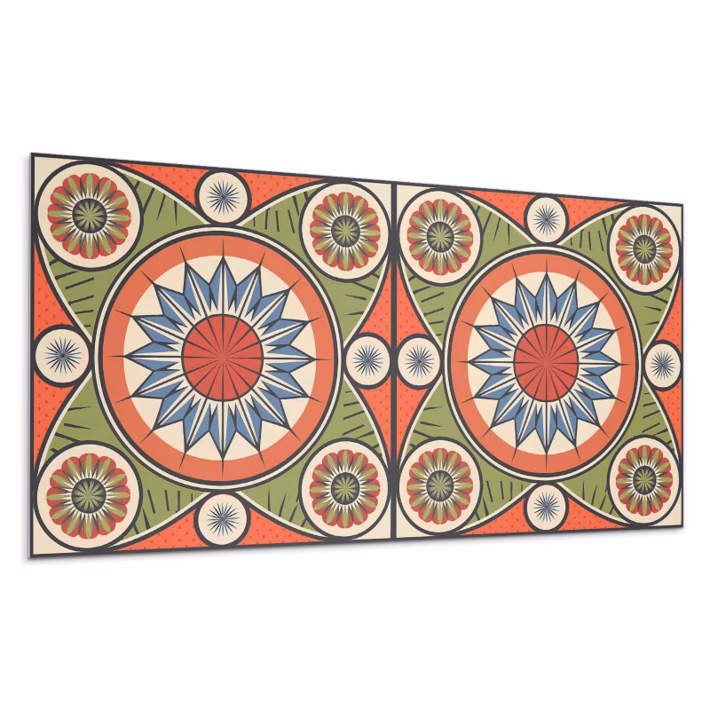 Kafelki samoprzylepne Wallfluent 60×30 cm Symetria z kwiatowymi motywami 6 szt.