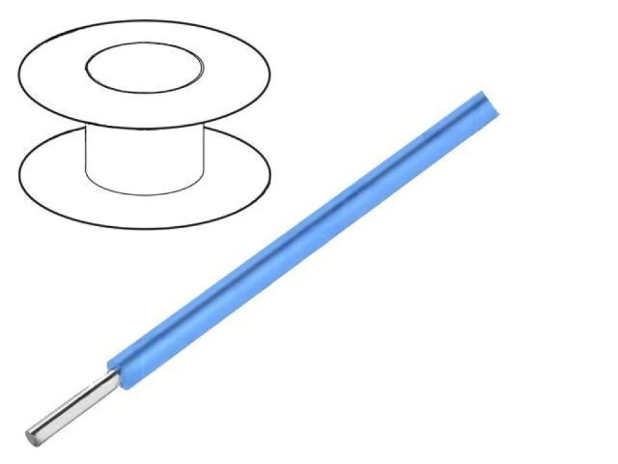 Przewód HookUp Wire d: 18AWG drut Cu PVC niebieski 300V 305m 3055/1 BL001