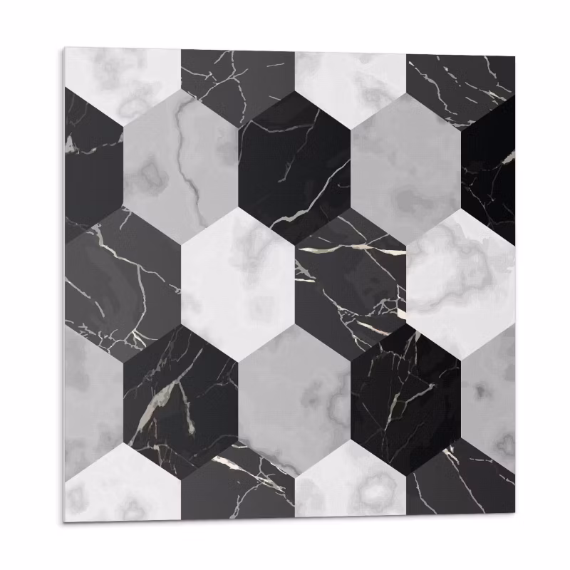 Kafelki samoprzylepne Wallfluent 30×30 cm Stylowe heksagony na nowoczesnym tle 9 szt.