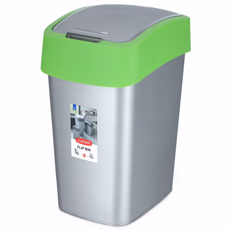 Kosz na śmieci Curver Flip Bin 50L, zielony