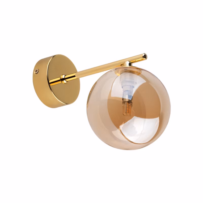Kinkiet ścienny TK-Lighting Estera mosiądz-złoty-bursztynowy 1 x G9 x IP20 wym: 17 x 12 x 22 cm – 1 szt.